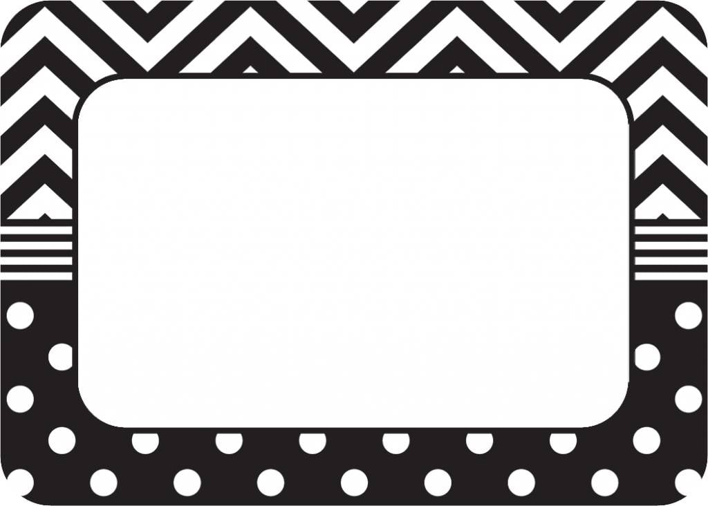 Black White Chevrons And Dots Name s Labels Learning Tree Educational Store Inc