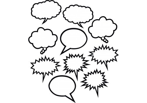 Teacher Created Resources Black & White Speech/Thought Bubbles Accents*