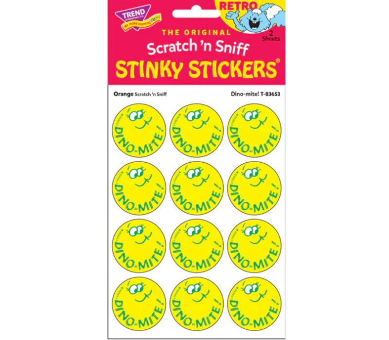 Dino-mite!, Orange scent Retro Scratch 'n Sniff Stinky Stickers®*