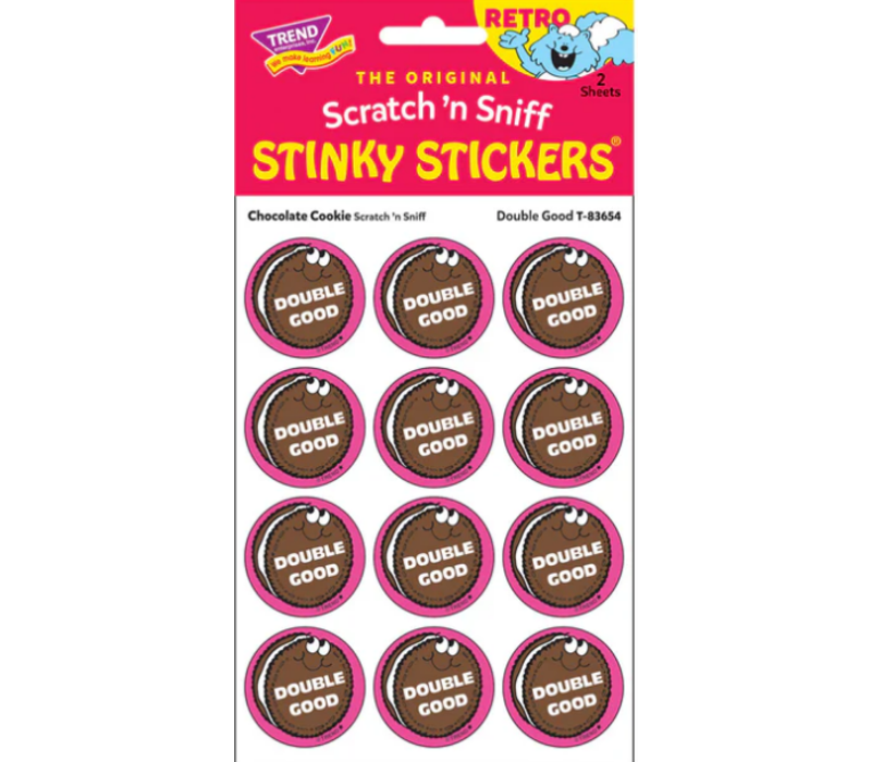 Double Good, Chocolate Cookie scent Retro Scratch 'n Sniff Stinky Stickers®*