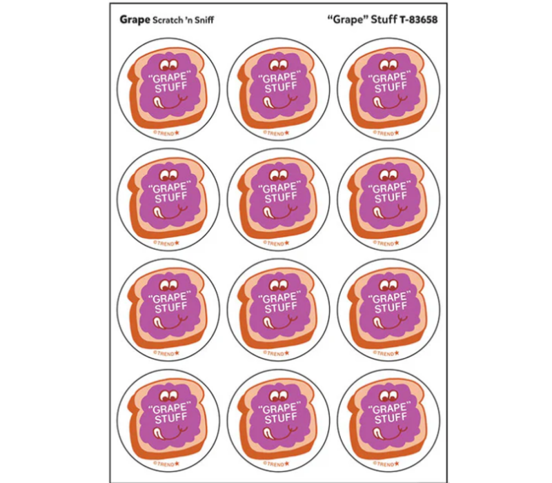 "Grape" Stuff, Grape scent Retro Scratch 'n Sniff Stinky Stickers®*