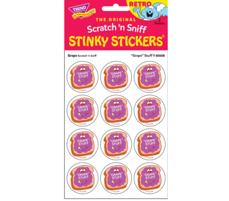 "Grape" Stuff, Grape scent Retro Scratch 'n Sniff Stinky Stickers®*