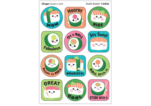 Trend Enterprises Sushi Sweet, Ginger scent Scratch 'n Sniff Stinky Stickers®*