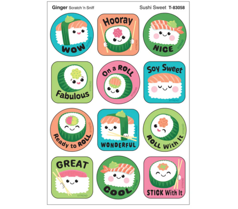 Sushi Sweet, Ginger scent Scratch 'n Sniff Stinky Stickers®*