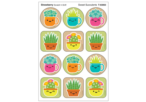 Trend Enterprises Sweet Succulents, Strawberry scent Scratch 'n Sniff Stinky Stickers®*
