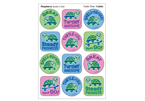 Trend Enterprises Turtle Time, Raspberry scent Scratch 'n Sniff Stinky Stickers®*