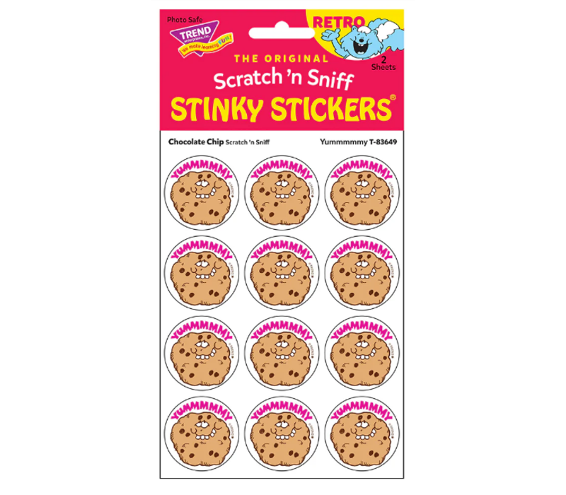 Yummmmmy, Chocolate Chip scent Retro Scratch 'n Sniff Stinky Stickers®*