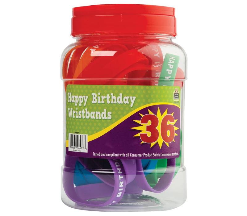 Happy Birthday Wristbands Jar (36 ct)