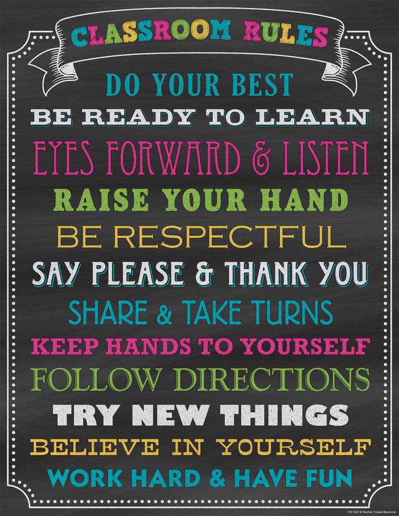 Chalkboard Brights Clroom Rules Chart Learning Tree Educational Chalkboard Brights Clroom Rules Chart