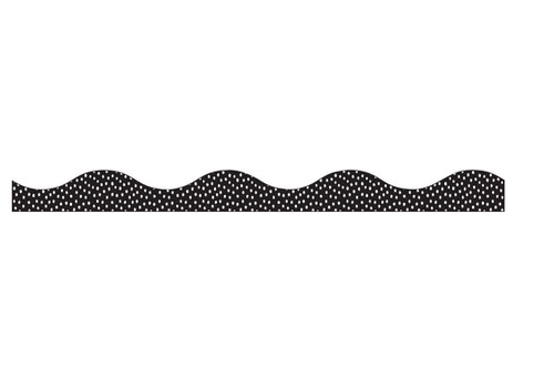 ASHLEY PRODUCTIONS Magnetic White Messy Dots on  Black 12 pcs*