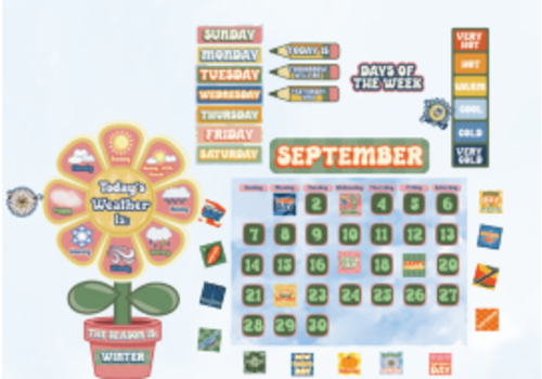 EUREKA S'Cool Era Calendar Bulletin Board Set (D)*