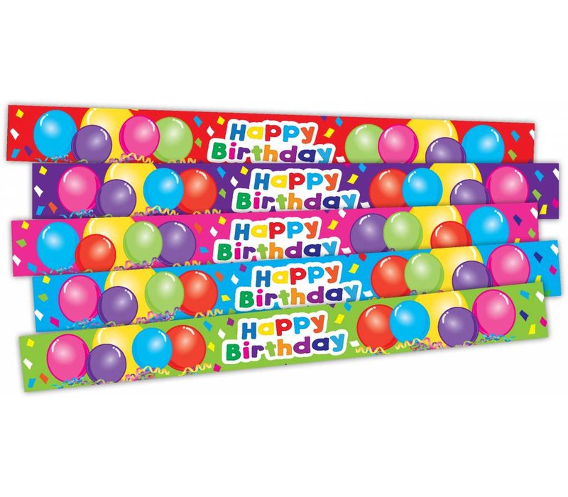 Happy Birthday Balloons Slap Bracelets