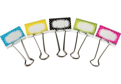 Teacher Created Resources Fill-In Polka Dots Large Binder Clips