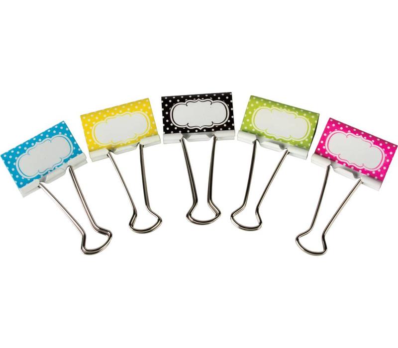 Fill-In Polka Dots Large Binder Clips