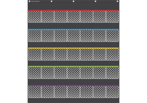 Teacher Created Resources Black Polka Dots Storage Pocket Chart (32.5" x 36.5")*