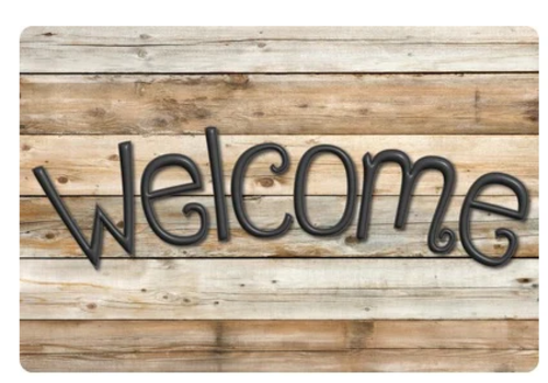 ASHLEY PRODUCTIONS Natural Wood Plank Welcome Floor Mat* (15.5" x23.5") *