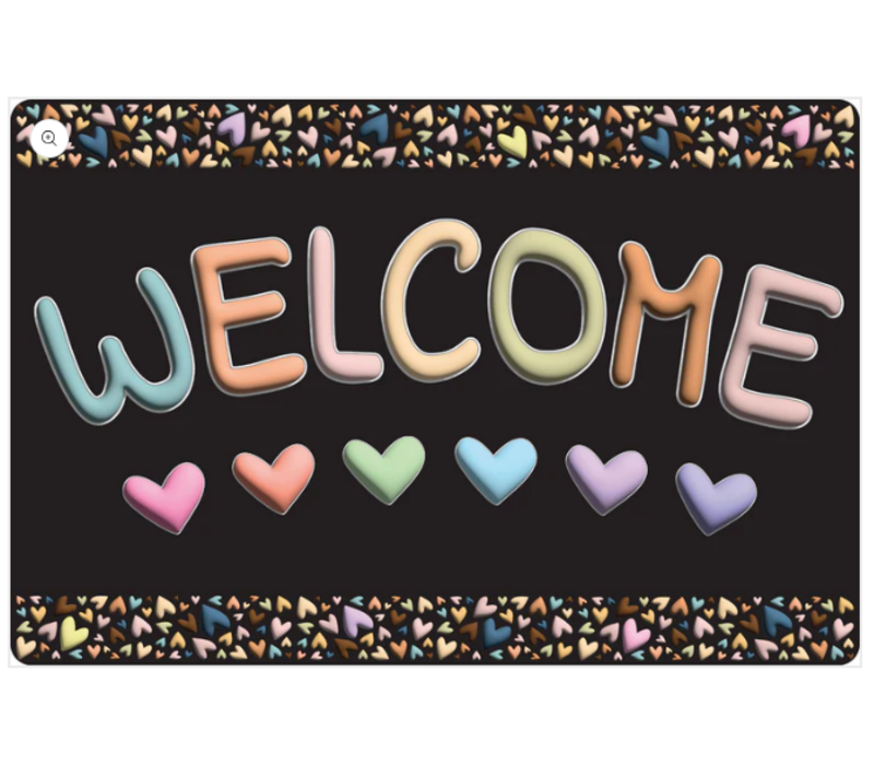 Pastel Hearts Welcome Floor Mat* (15.5" x23.5") *