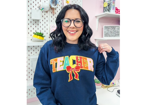Lessons In Positivity Sequin Teacher Bow Sweater* medium