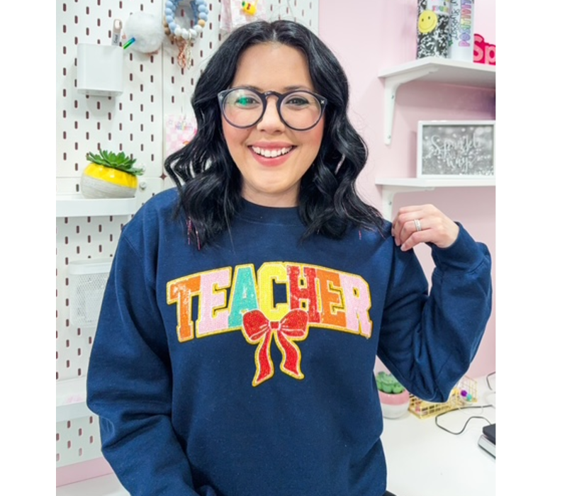 Sequin Teacher Bow Sweater* medium