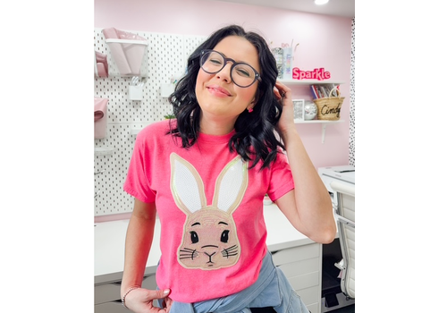 Lessons In Positivity Oh Bunny Pink Sequin Tee - medium*