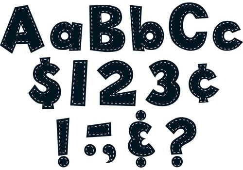 Teacher Created Resources Black Stitch 4" Fun Font Letters