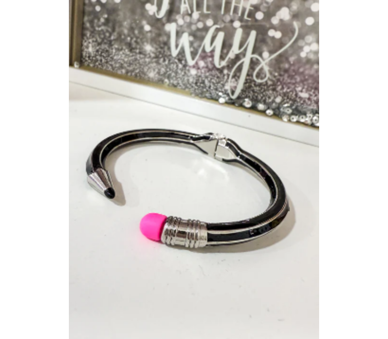 Teacher Pencil Bangle - black *