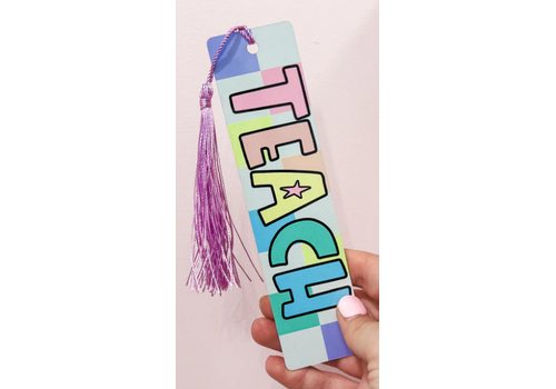 Lessons In Positivity Checkered Teach Bookmark