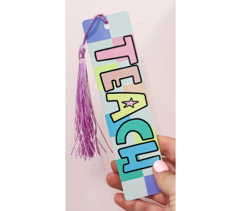 Checkered Teach Bookmark