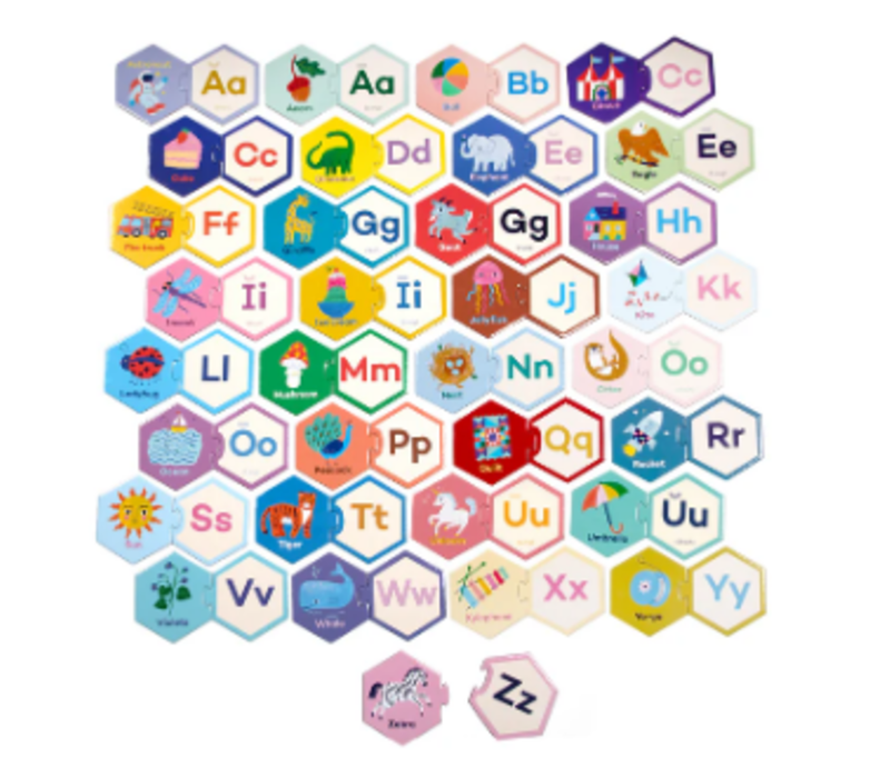 Alphabet Hexagon Puzzle Pairs*