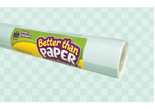 Teacher Created Resources Better Than Paper Bulletin Board Roll-Green Checkers *