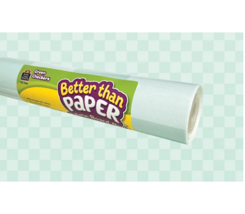 Better Than Paper Bulletin Board Roll-Green Checkers *