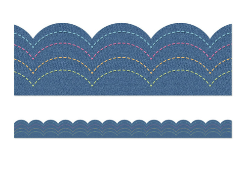 Carson Dellosa Denim Scalloped Bulletin Board Borders*