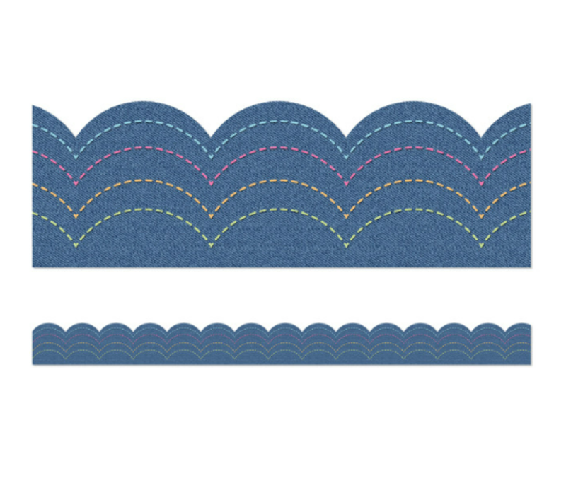 Denim Scalloped Bulletin Board Borders*