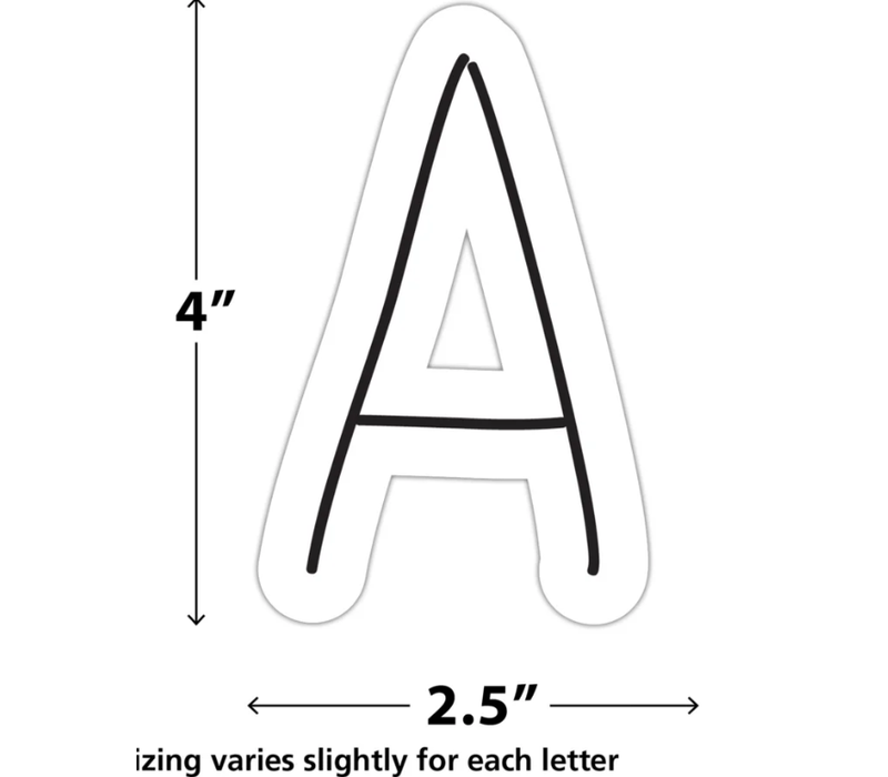 Black on White Hand Drawn 4" Letters Combo Pack*