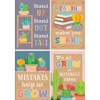 Happy Cactus Crew Positive Sayings Small Poster Pack*
