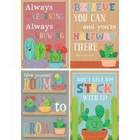 Happy Cactus Crew Positive Sayings Small Poster Pack*