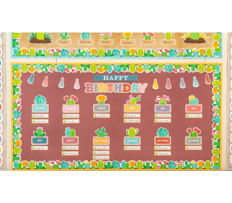 Happy Cactus Crew Happy Birthday Mini Bulletin Board*