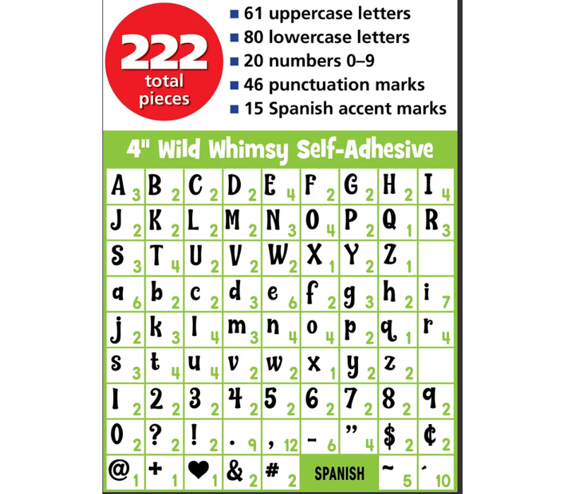 Black 4" Wild Whimsy Self-Adhesive Letters Combo Pack*