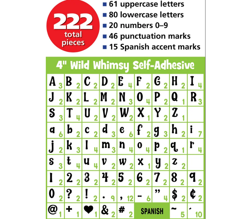 Calming Colors 4" Wild Whimsy Self-Adhesive Letters Combo Pack*