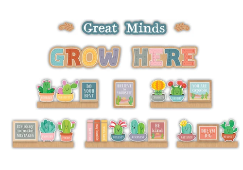 Teacher Created Resources Happy Cactus Crew Great Minds Grow Here Mini Bulletin Board