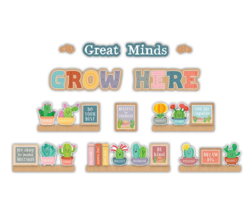 Happy Cactus Crew Great Minds Grow Here Mini Bulletin Board