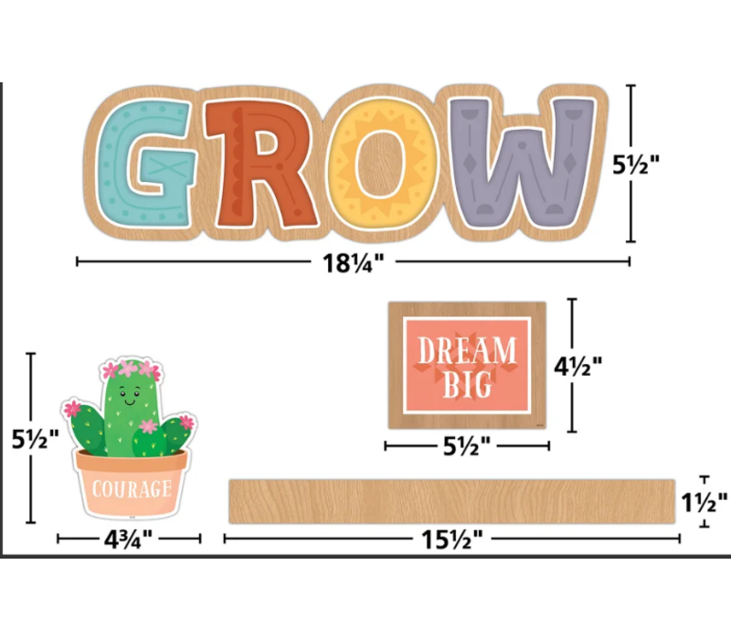 Happy Cactus Crew Great Minds Grow Here Mini Bulletin Board