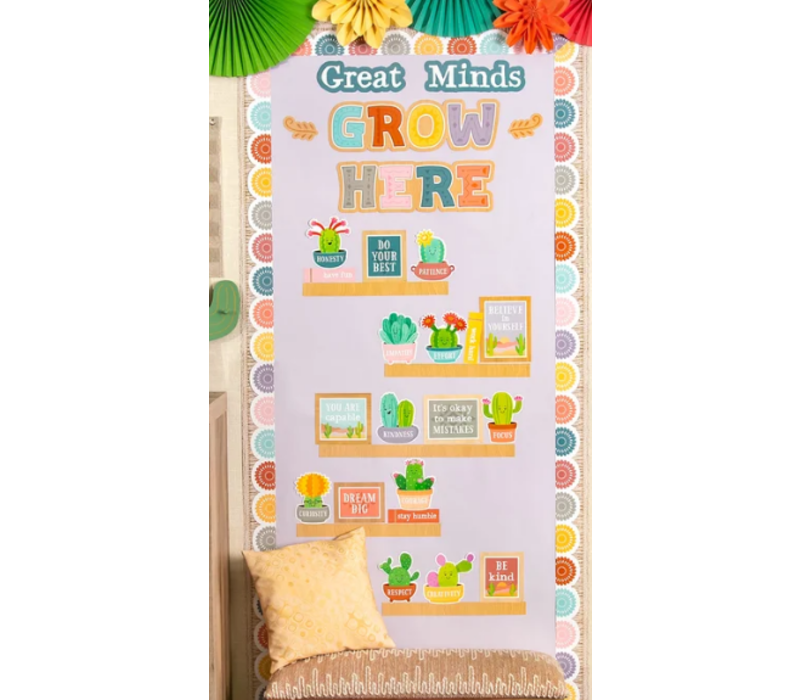 Happy Cactus Crew Great Minds Grow Here Mini Bulletin Board