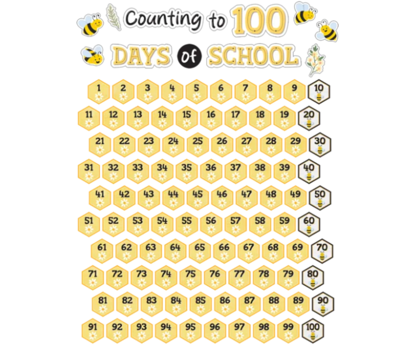 Buzzing Bees Counting to 100 Days Mini Bulletin Board*