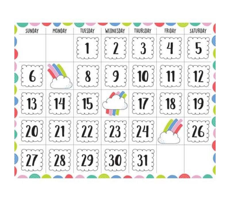 Rainbow Doodles Calendar Chart 17"x22"*