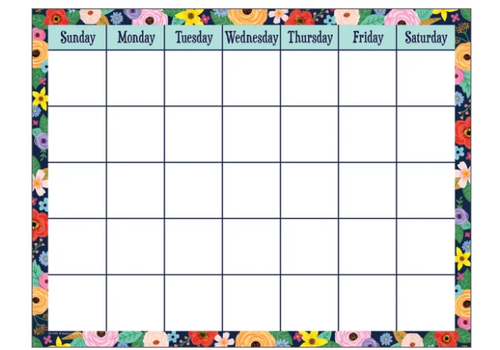 Teacher Created Resources Wildflowers Calendar Chart