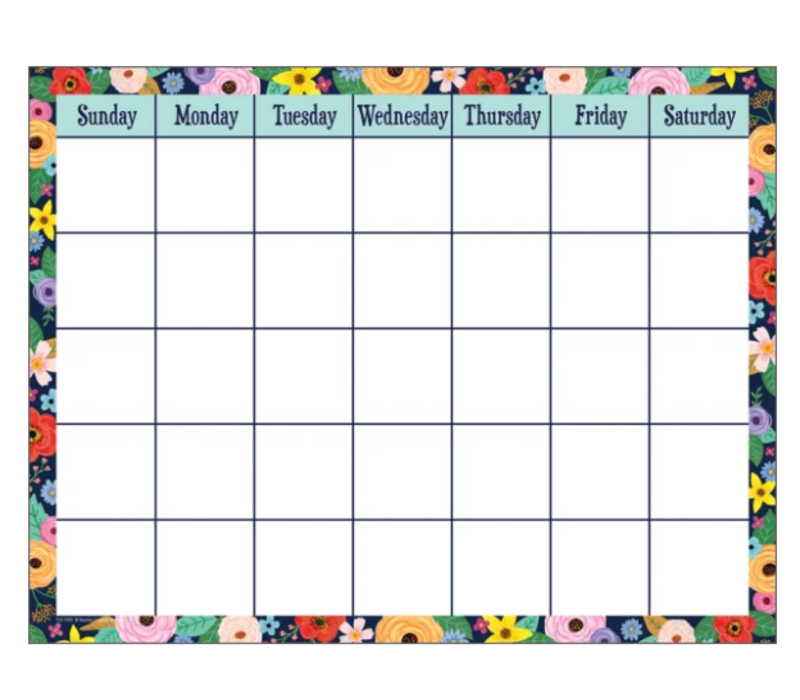 Wildflowers Calendar Chart