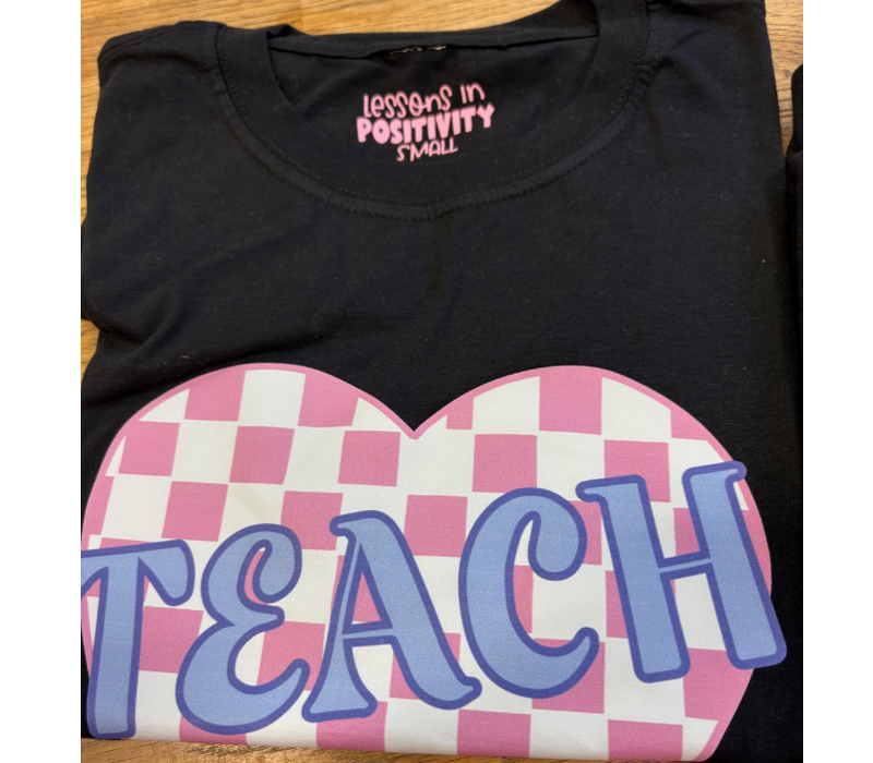 Checkered Teach T-Shirt  Small*