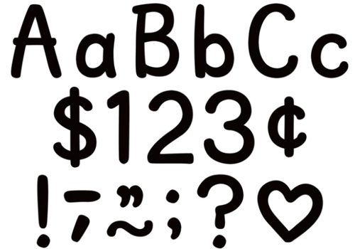 Teacher Created Resources Black Modern Classic Punch-Out Letters 4"