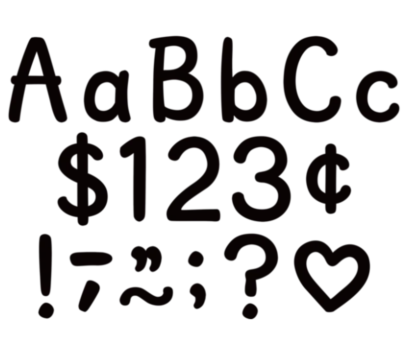 Black Modern Classic Punch-Out Letters 4"